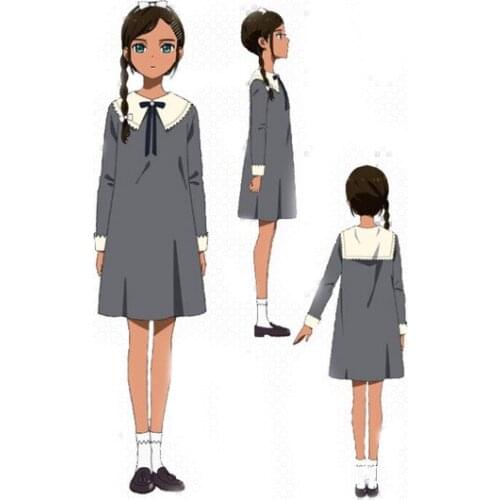 Anime WONDER EGG PRIORITY Grey Dress Uniform Outfit Anime Cosplay Costumes for Women Girls Halloween Christmas Party Custom Made