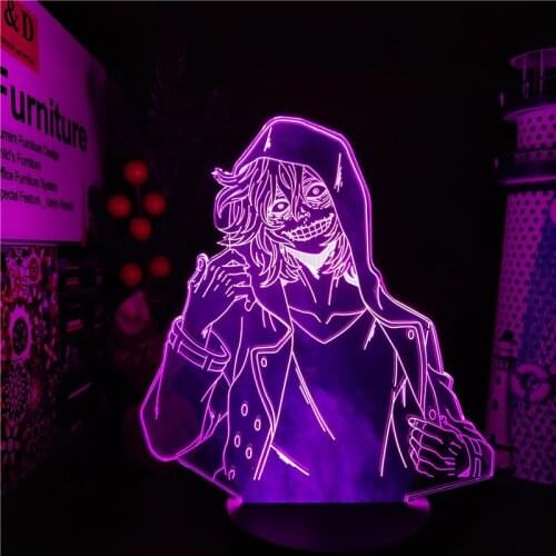 My Hero Academia Shigaraki Tomura Anime 3D Night Lights Boku no Hero Academia Led Color Changing Christmas Collection Lighting