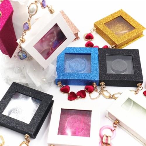Free logo With chain eyelash box wholesale glittering box mink eyelashes case makeup 3d mink false lashes box faux packaging