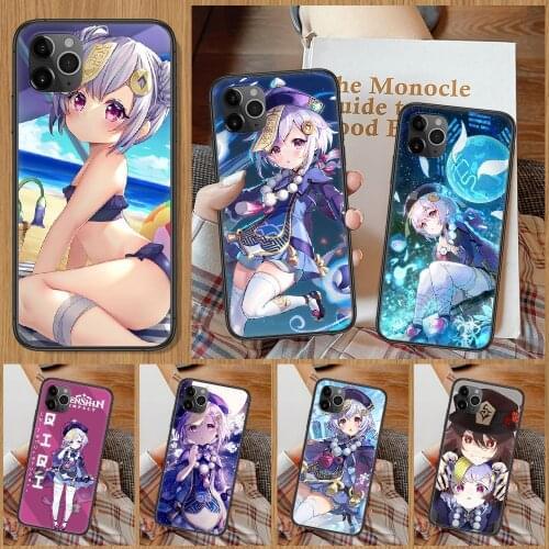 Genshin Impact QiQi Phone Case For iphone 5 5S SE 2 6 6S 7 8 11 12 Mini Plus X XS XR Pro Max black trend bumper art Etui fashion