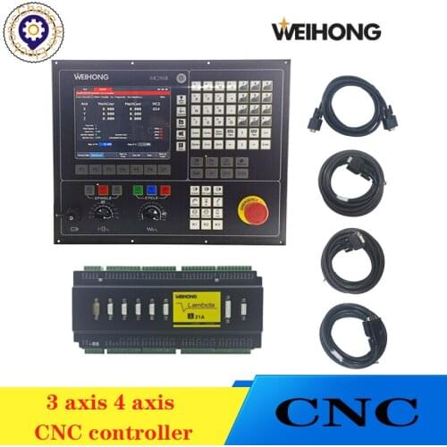 High-quality WEIHONG NC studio V10 NK280B 3 4axis CNC engraving machine integrated CNC system Lambda 21A terminal board