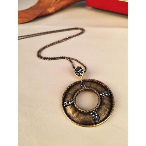 Dr Stone Women Antique Yellow Plated Zinc Alloy Necklace Z121AR390 249836907