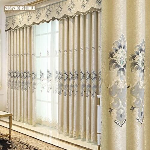 European Style Curtains for Living Dining Room Bedroom Luxury Embroidered Curtains Valance Curtains Window Curtain Tulle