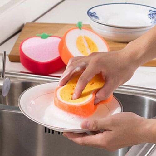 GUANYAO Fruit Shape Kitchen Cleaning Sponge Wash tableware Tools Wash dishes Brush pod Cleaning Tools Sponge rag Dishcloth 1PC