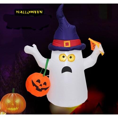 Halloween Ghost Cartoon Pumpkin Inflatable Cute Halloween Decoration Pumpkin Lantern LED Light Home Decoration Outdoor Decor