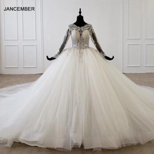 HTL1179 wedding dress 2020 long sleeves lace appliques sequin beading luxury bohemian wedding dress new vestido de novia boho