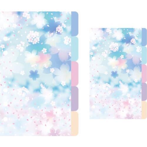 1Set Cherry Blossom A5 A6 Loose Leaf Notebook Divider Index Separator Binders M17F