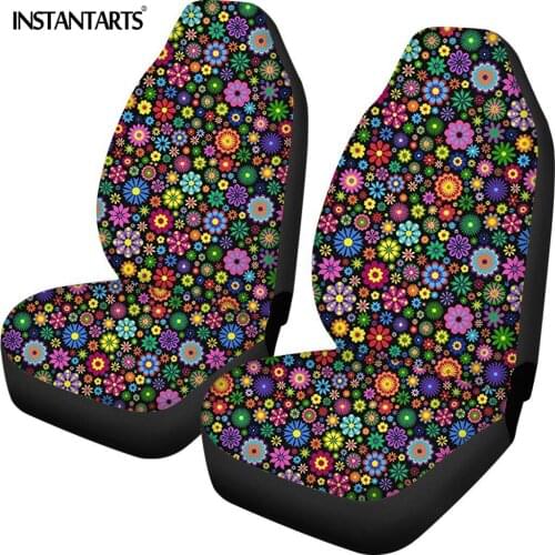 INSTANTARTS Hippies Wallpapers Prints Automobile Seats Protector for Women Fashion Durable Car Accessories Car Seat Cushion