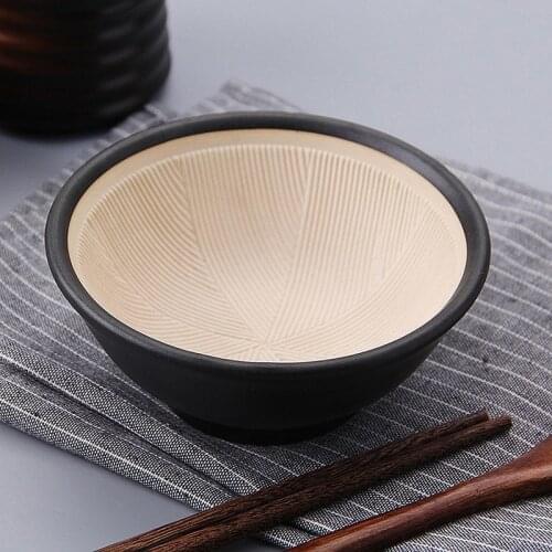 Japanese Style Ceramic Grinding Bowl Kitchen Restaurant Tableware Food Bowl for Home Restaurant Hotel Food Grinder Rice Bowl