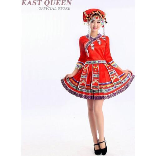 Chinese folk dance costume clothing hanfu ancient fan dance traditional Chinese dance costumes Stage dance wear AA3223