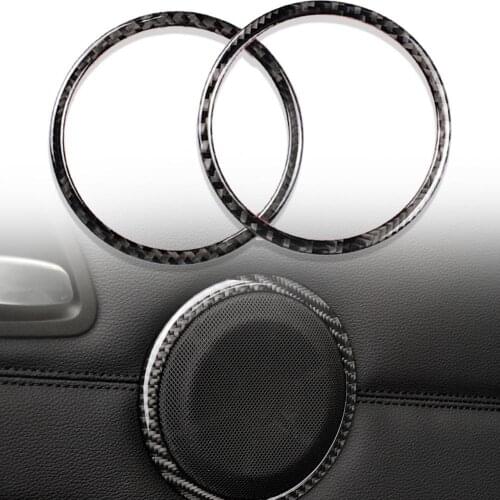 Carbon fiber door horn border affixed 2PCS interior retrofit for BMW X1 E84 наклейки на авто Automotive Interior Stickers