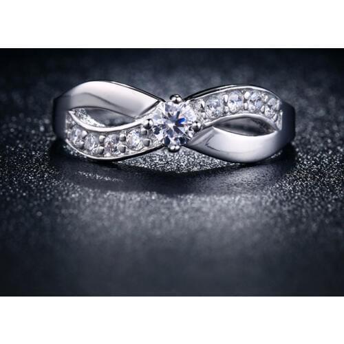 925 Sterling Silver Bridal Wedding Accessories Double Circle Ring for Women Anillo Bijoux Female Rings