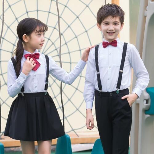 School uniforms set new style summer fashion children flower girl dress host boy piano performance chorus bib boy show suit