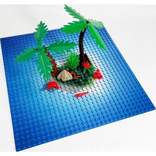 Love Island Small Particles 32X32 Ocean Floor Lunar Surface Floor Building Blocks Toy Accessories Rock Animals Fish Planting