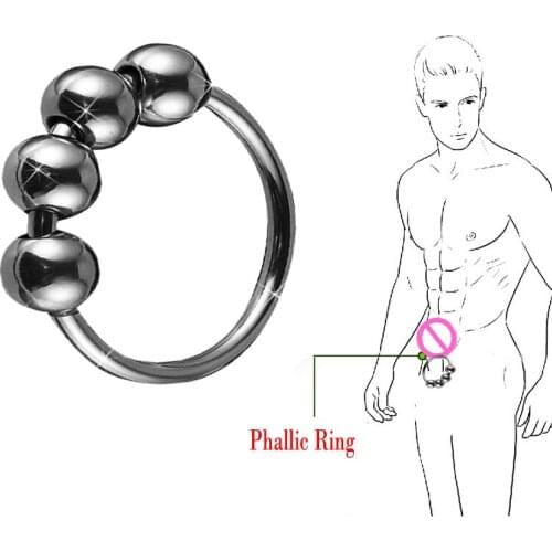 Metal Restraint Penis Stretcher Exercise Sex Tool Removable 4bead Male Persistent Enhanced Hardening Training Penis Ring Sex Toy