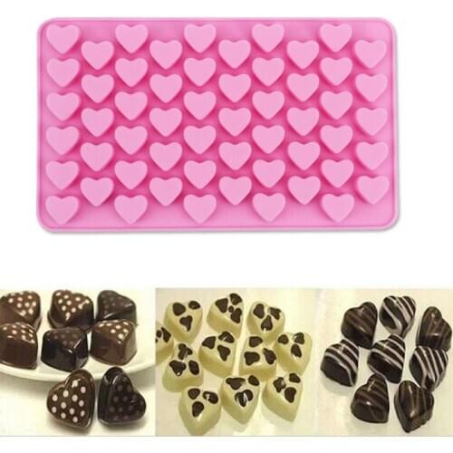 Mini 55 Holes Non-stick Silicone Chocolate Cake Tools Love Heart Shaped Bakeware Baking Jelly Mould Kitchen Gadgets And Accessor