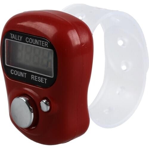 Mini LCD Electronic Digital Display Finger Hand Tally Counter Counting -Red
