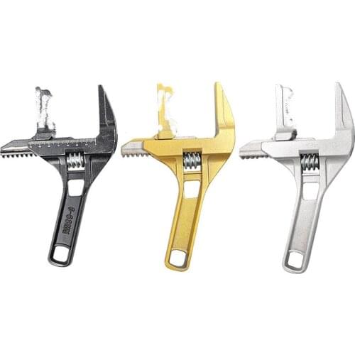 Multi-function Adjustable Wrench Aluminium Alloy large Open Wrench Universal Spanner Repair Tool for Water Pipe Screw Bathroom