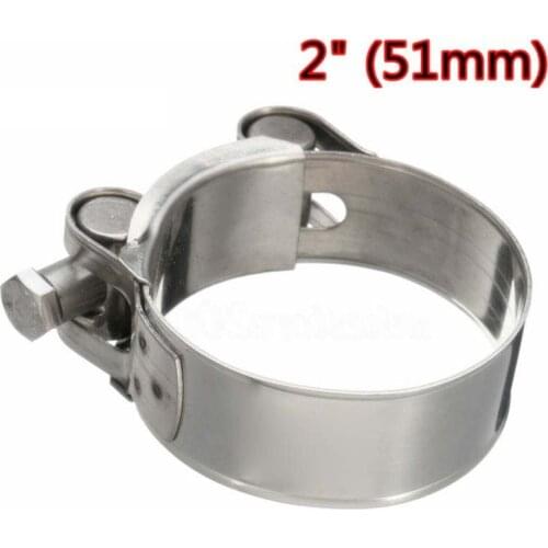Motorcycle 2In 51mm Band Exhaust Pipe Clamp Calipers Exhaust V Band Clamp Flange Kit Quick Release Clamp Stainless Steel