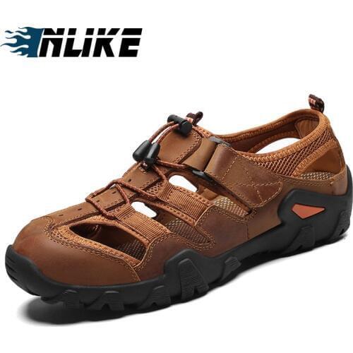 Summer Big Size Men Sandals Genuine Leather Cowhide Men Sandals 2019 Quality Beach Casual Shoes