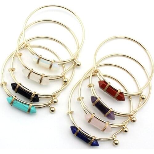 2018 New Multicolor Natural stone circle of copper bracelets personality cuff bracelets & bangles for women