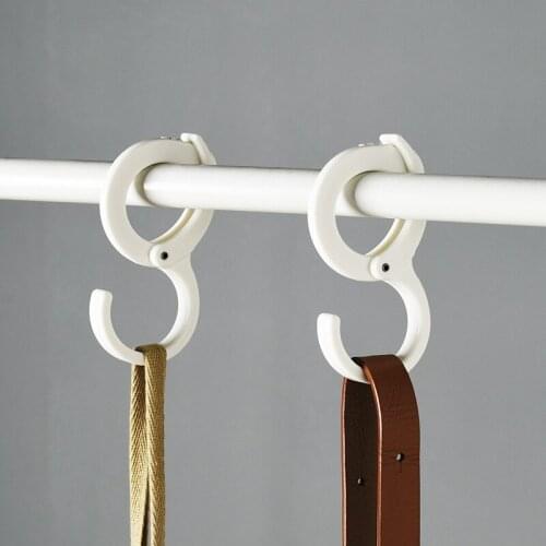 The New S-type Multifunctional Removable Plastic Hook Buckle Type Horizontal Rod Clothes Hook White Simple Wind Hook