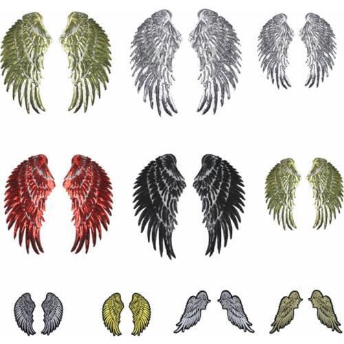 PGY 12 Design Sequin Patch DIY Angel Wings Iron On Patches For Kids Clothes Sew-On Embroidered Patch Motif Applique Stickers
