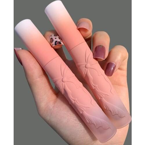 6 Color Bowknot Lipstick Cute Lip Mud Matte Velvet Lip Gloss Moisturizing Long-lasting Waterproof Beauty Lip Makeup Cosmetics