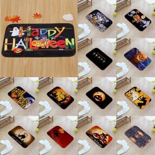 Halloween Welcome Door Mat Shower Carpet Non-Slip Floor Doormat Entrance Rug Mat
