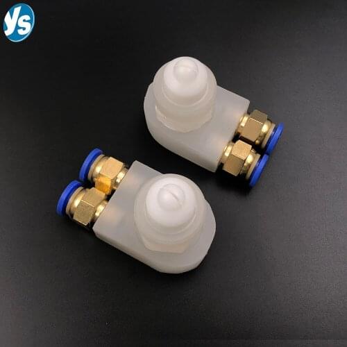 Flat Fan Spray Pattern Compact Small Flow Misting Nozzle, Plastic Two Fluid Air Water Atomizer