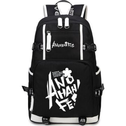 Anohana Backpack Menma Cosplay secret base Honma Meiko Anime Canvas Bag Luminous Schoolbag Travel Bags