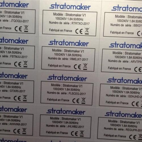 1000pcs Free shipping self adhesive silver PET labels eletrionic packing stickers with random serial number barcode seal 60*35mm