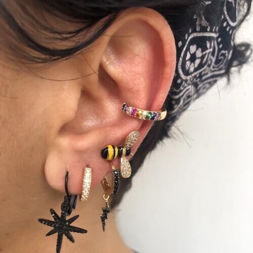 925 sterling silver delicate minimalist Cute Bee Stud Earring for Women girl Tiny Animal Ladies earring jewelry Gift