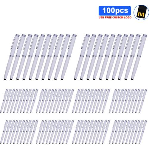 Ballpoint pen bulk 100pcs free logo memoria usb 2.0 waterproof Metal 128GB 64GB 32GB 16GB 8GB 4GB memoria Pendrive flash u disk