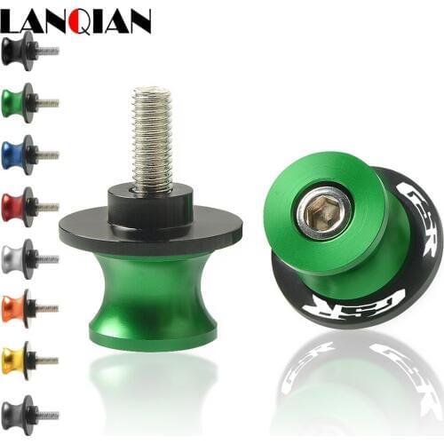 Motorcycle 8MM Swingarm Sliders Swing Screw Spools Stand Arm Drop Slider For SUZUKI GSR 600 2006 - 2010 750 2011 2012 2013 2014