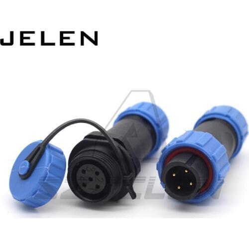 SP13 waterproof 4pin connector , Docking power cable connector male and female,4 pin plug and socket,LED cable connector,IP68