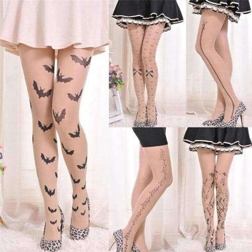 Thin Pantyhose Stockings Suspender Tights Tattoo Tights Lolita Fancy Hosiery Cute Patterns Printed Pantyhose Ladies Gifts