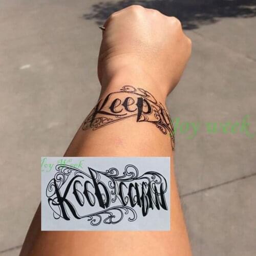 Waterproof Temporary tattoo sticker "keep calm" English letters words tattos for men tatto stickers flash tatoo fake tattoos