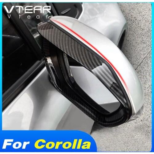Vtear Rearview Mirror Cover Exterior Accessories Rain Shield Trim Car Styling Decoration ABS Parts For Toyota Corolla Sedan 2021