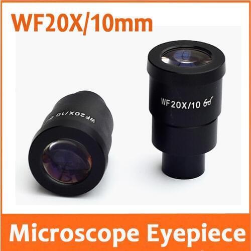 WF20X 10mm High Eyepiont and Wide Angle Stereo Microscope Optical Eyepiece Lens with Mounting Size 30mm 30.5mm