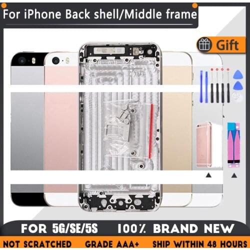 Back Cover For iphone 5G 5S 5 SE Back Housing Cover High Quality Rear Door Chassis Middle Frame Rear Housing SIM Tray Side Key