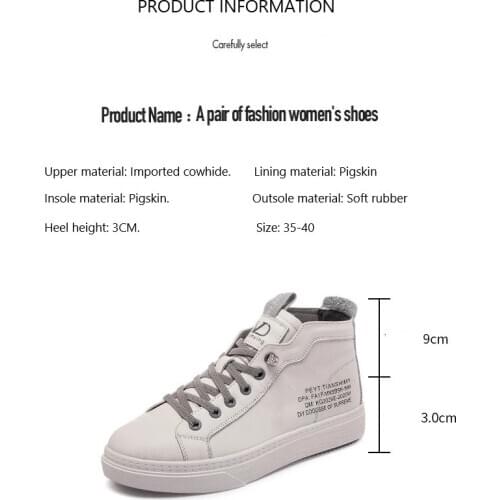 White Sneakers Women Genuine Cow Leather Round Toe elastic Closure Thick Sole Ladies Casual Flat Shoes