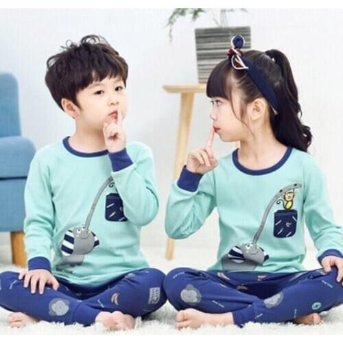 Winter Childrens Pajamas Cotton Sets Long Sleeves Boys Sleepwear Christmas Pyjamas Kids Nightwear For Girls 4 6 8 10 12 Years