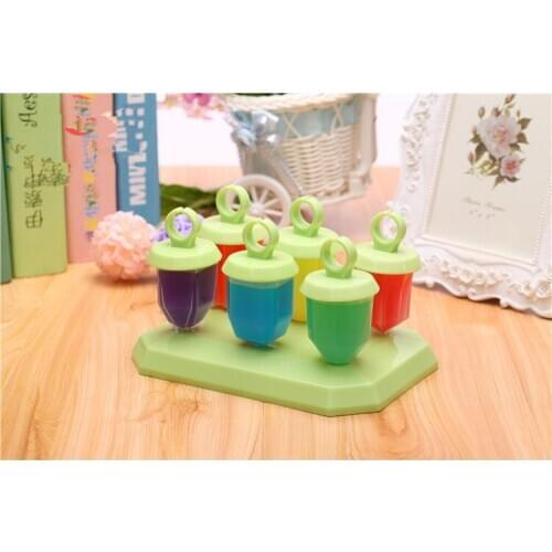 1PC 6 Cells Popsicles Mold PP Plastic Frozen Ice Cream Pop Mold Popsicle Maker Lolly Mould Tray Pan Maker Tool PF 003