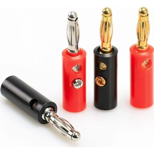 10pcs 4mm banana plug zinc alloy lantern type double hole horizontal plug multimeter test plug speaker speaker adapter
