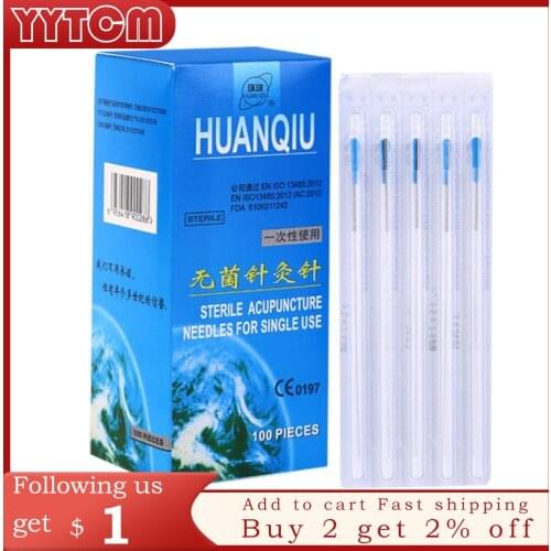 100pcs/box with tube acupuncture Needle disposable Needle acupuncture Beauty Massage Needle health care healthcare moxibustion