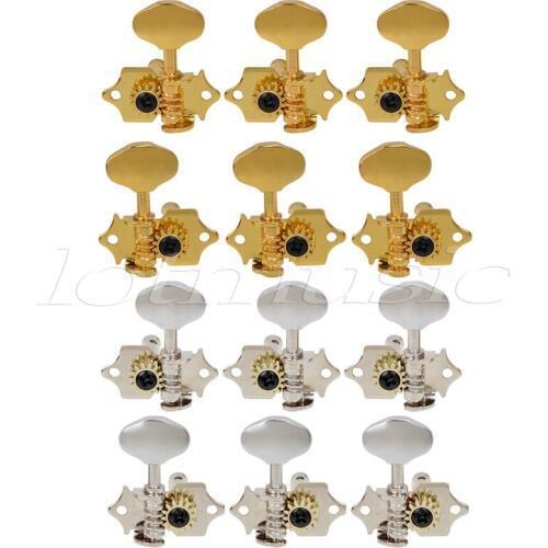 Kmise 2 Set Gold Chrome Guitar Tuning Peg Tuners Machine Head For sta-tite Replacement