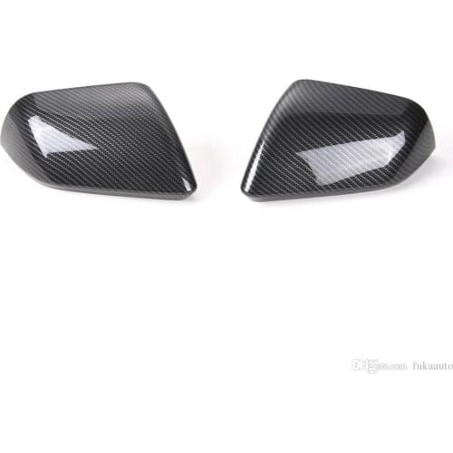 2pcs ABS Car Rearview Mirror Cover Frame Trim Fit For Ford Mustang 2015-2017 Silver Blue Red Carbon Fiber Color Accessories