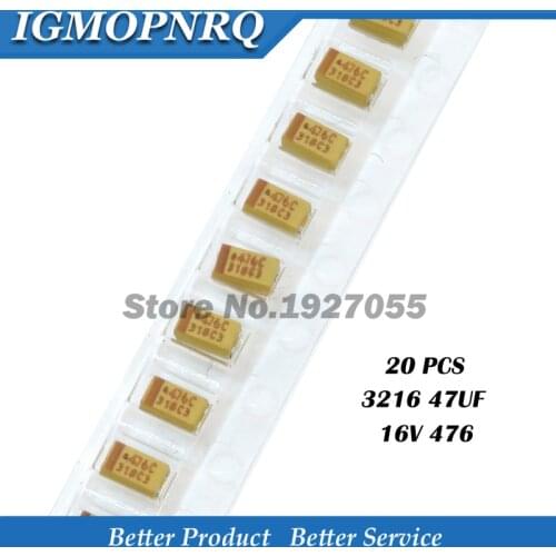 20pcs A-3216-16V-47UF-476C A Type 3216 47uf 16V 476C SMD