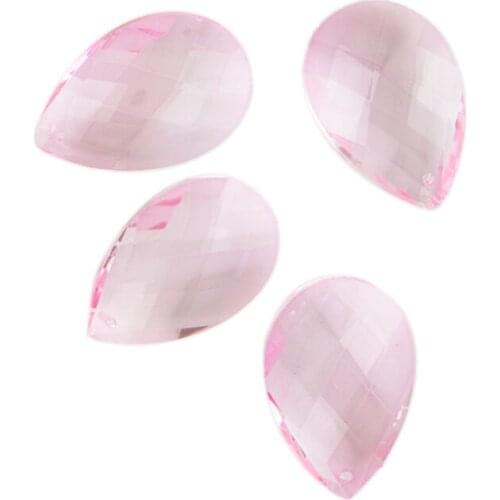 38mm/50mm Pink Tear Drop Glass Crystal Prism DIY Pendant Chandelier Jewelry Lighting Part For Decoration
